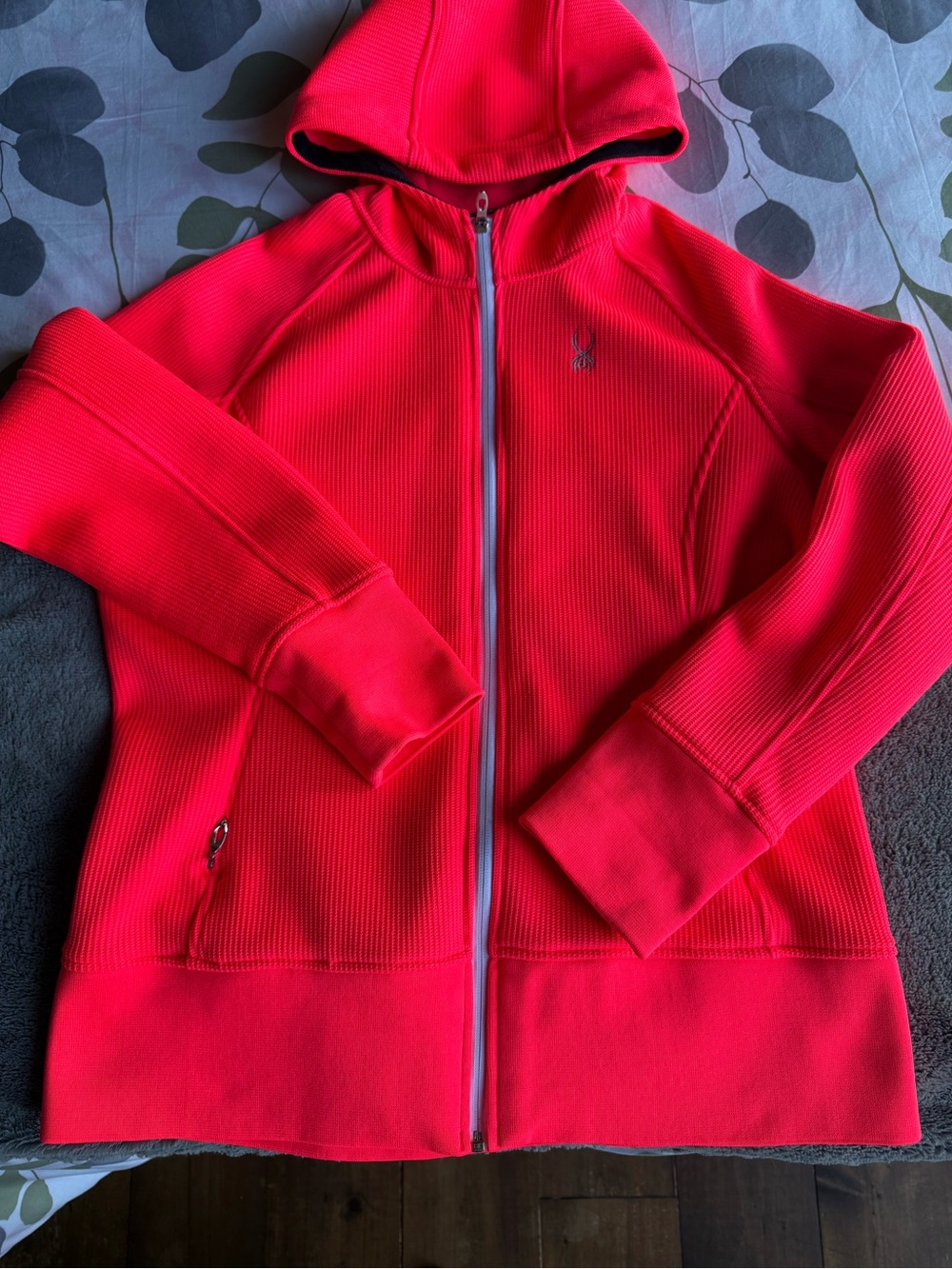 Spyder Neon Pink Full-Zip Hooded Cardigan